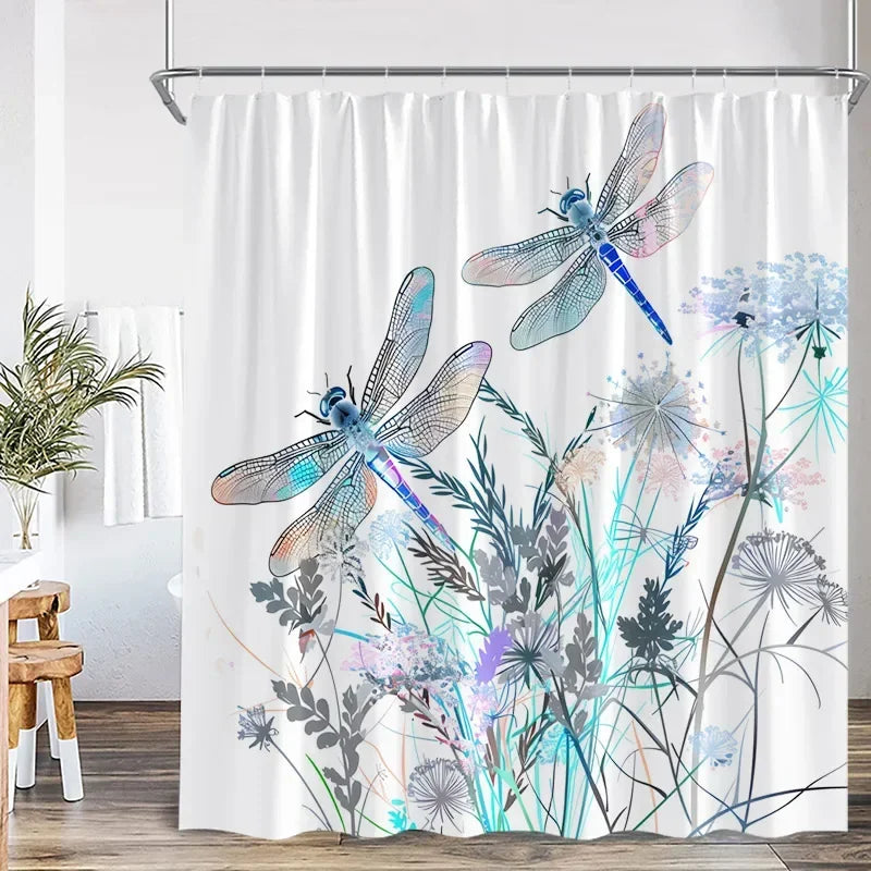 Rideau Douche Moderne Floral Polyester 11 Tailles + Crochets - rideau de douche GoHappy