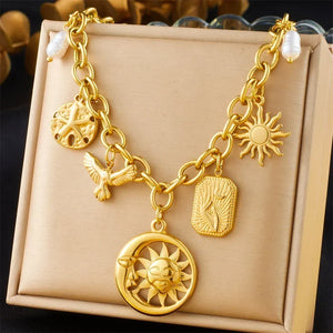 Colliers Costa Luz soleil coquillage perles dorées - colliers GoHappy
