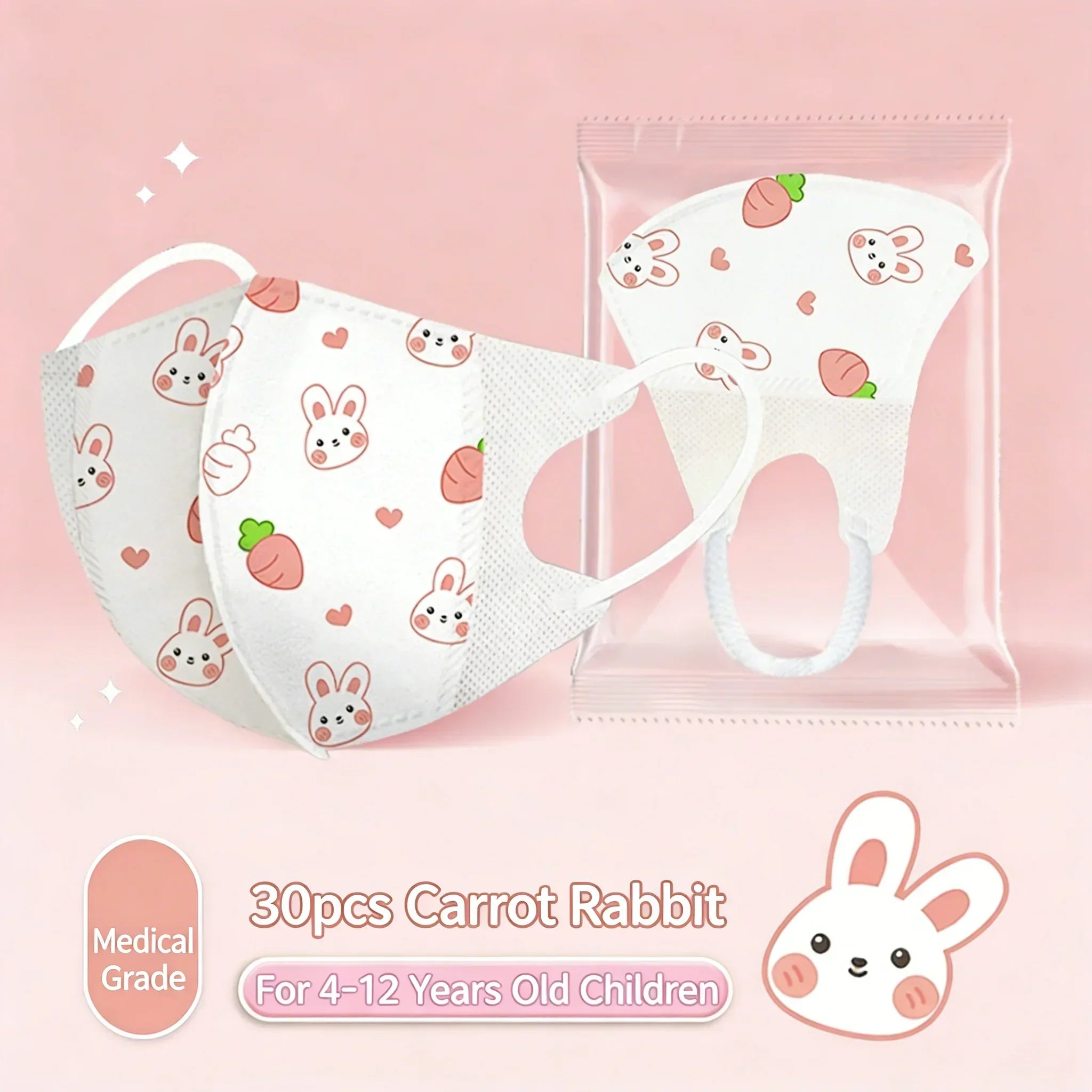 Masques Enfant Protection Cartoon 3 Couches 4-12 Ans Lot 30 pièces - masques de protection GoHappy