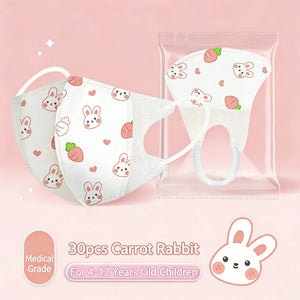 Masques Enfant Protection Cartoon 3 Couches 4-12 Ans Lot 30 pièces - masques de protection GoHappy