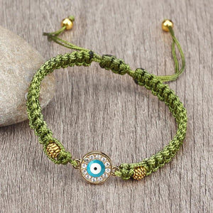 Bracelet Porte-Bonheur Evil Eye en Coton Tressé, Unisexe - Bracelets Porte-Bonheur GoHappy