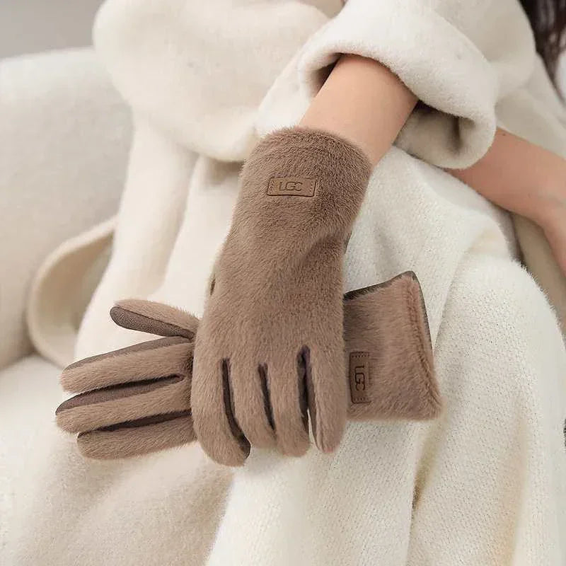 Gants Femme Daim Imitation Vison Tactiles Doux Chauds Élégants - gants GoHappy