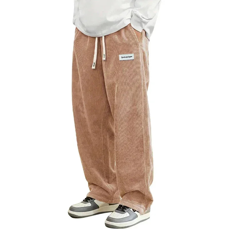 Pantalon Urban Cord Homme Velours Côtelé Coupe Large - pantalons homme GoHappy