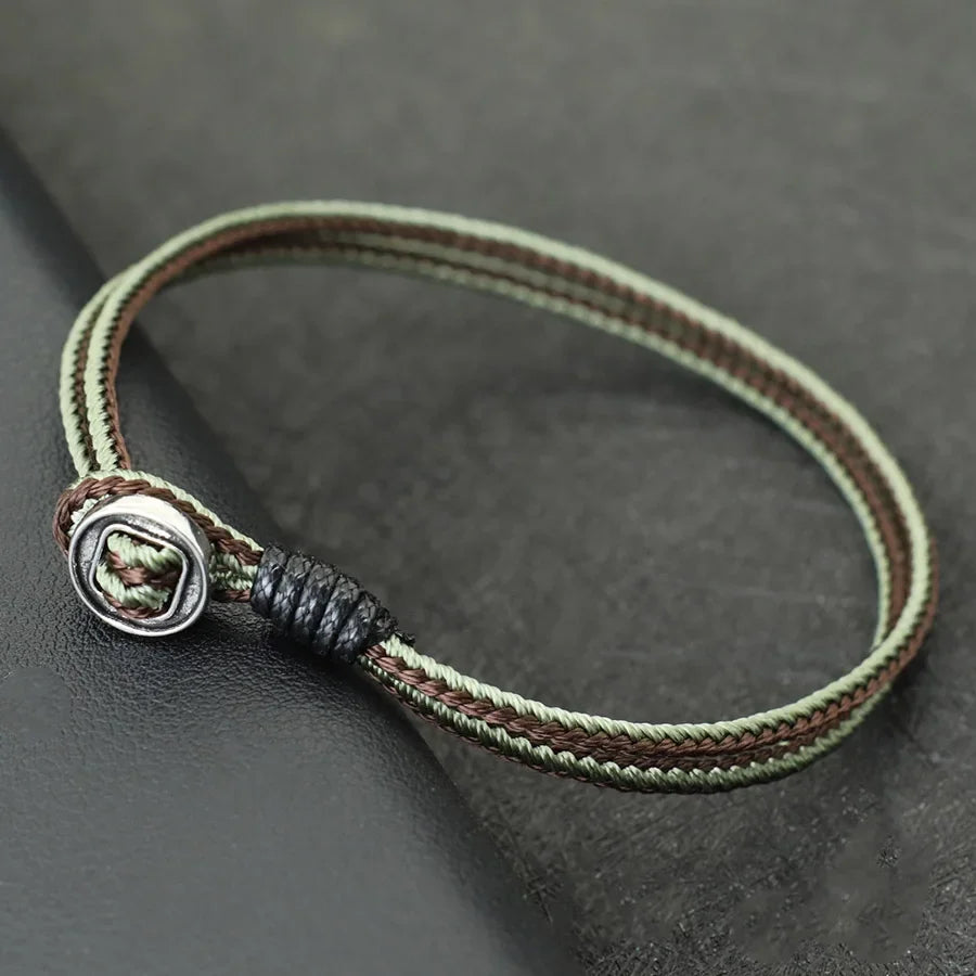Bracelet homme double corde ethnique fait main Style Vintage