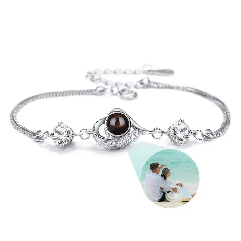 Bracelet Photo Gravé Projection Personnalisable - bracelets personnalisés GoHappy