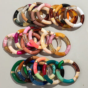 Bracelets acryliques bohème femme – 28 modèles colorés à mixer - Bijou Bracelet GoHappy