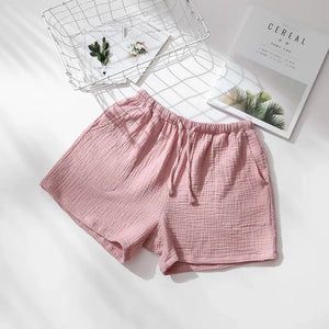 Songe short de pyjama 100 % coton, modèle Femme Rose Poudré, taille élastique
