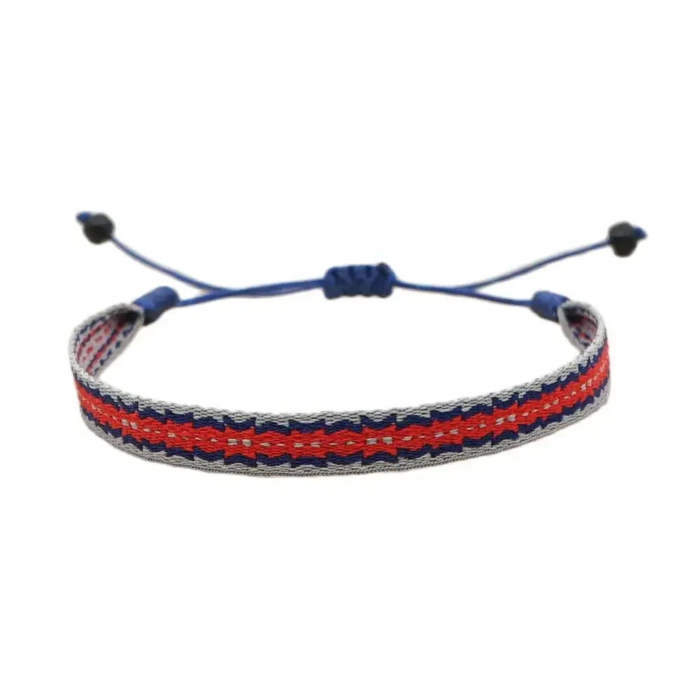 Bracelet Tissé Main Colombie Motifs Ethniques Bohème Amitié - bracelets tissés GoHappy