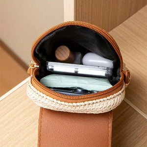Ibiza Pearl mini sac téléphone paille bohème chic - sac bohème smartphone GoHappy