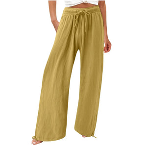 Pantalon Large Femme Fluide Été – 18 Coloris, Poches, Taille Élastique - pantalon fluide femme GoHappy