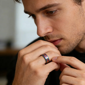 Bagues Iron Soul Homme Anneau Large Multicolore Collection - bague homme GoHappy