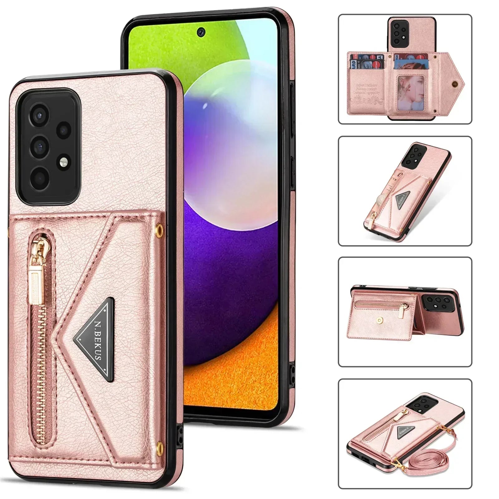 Étui portefeuille bandoulière pour smartphone Samsung urbain - coque pour smartphone GoHappy