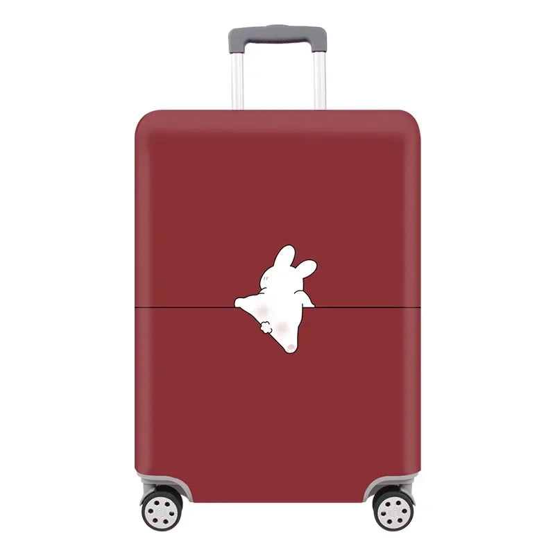 valise rigide rouge motif lapin housse protection bagage voyage GoHappy France