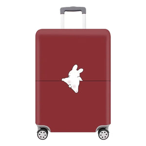 valise rigide rouge motif lapin housse protection bagage voyage GoHappy France