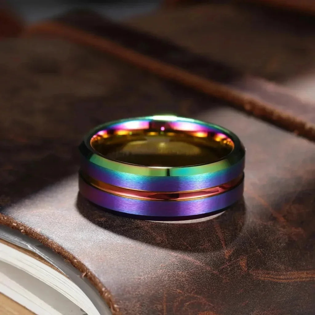 Bagues Iron Soul Homme Anneau Large Multicolore Collection - bague homme GoHappy