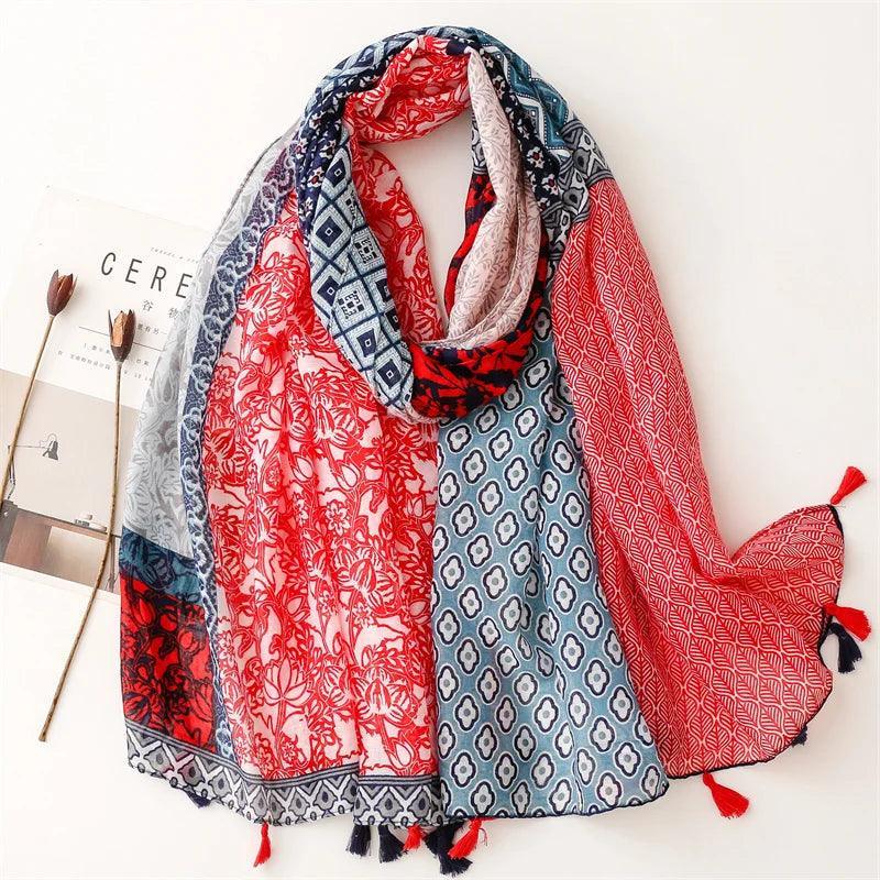 64 Foulards en Coton Look Décontracté et Chic - foulard GoHappy