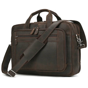 Sacoche de travail marron cuir vintage sac de messager homme élégant GoHappy.fr