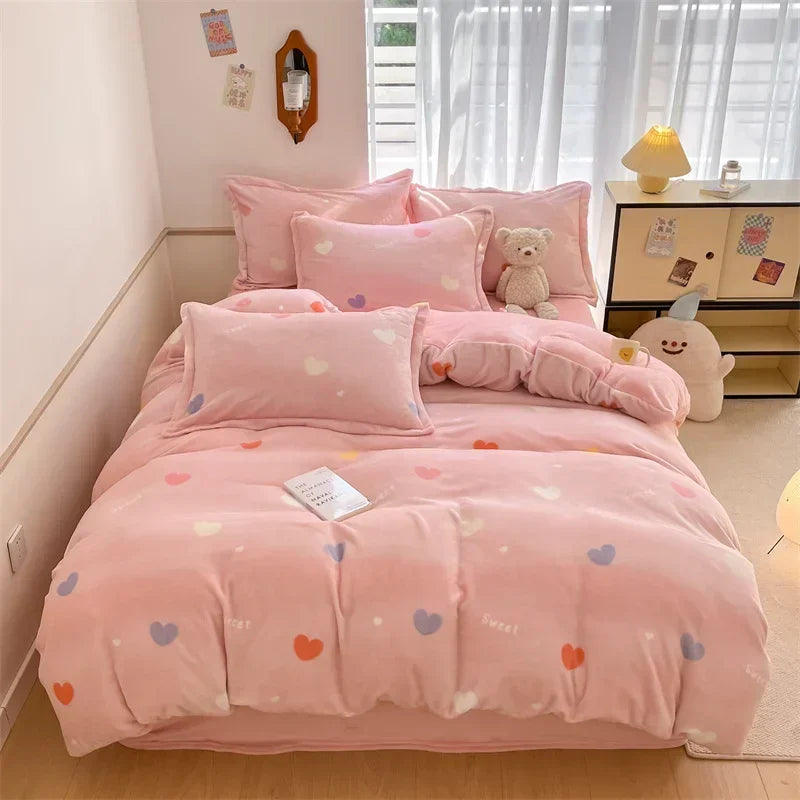 Housse Couette Velours Enfant Motifs Cartoon Douce Chaude 150-220cm - housse couette GoHappy