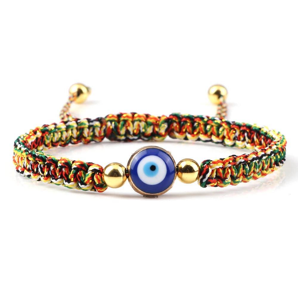 Bracelets Porte-Bonheur Evil Eye en Tissu Tressé - Bracelets Porte-Bonheur GoHappy