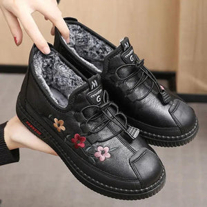 Baskets d'hiver brodées fleurs - Chaudes et confortables - chaussures de sport, sneakers GoHappy