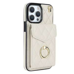 Coque Portefeuille Matelassée Bandoulière iPhone Apple 11 au 16 & plus - coque pour smartphone GoHappy