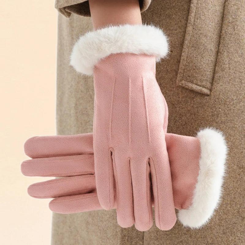 Gants Hiver Fausse Fourrure Compatibles Smartphone - gants GoHappy