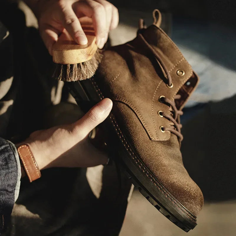 Vintage Trail bottines homme daim marron outdoor - chaussures homme GoHappy