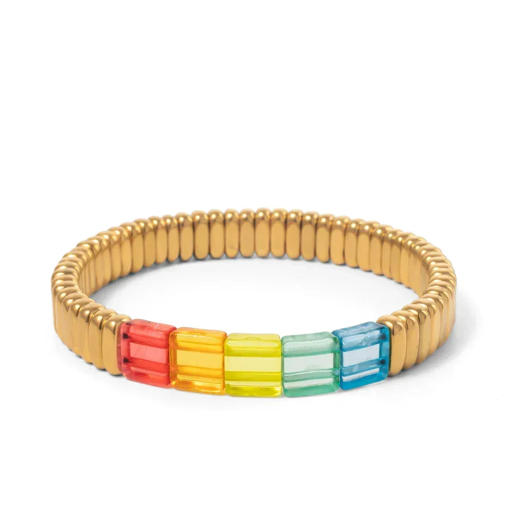 Candy Love bracelet femme élastique bohème coloré - bracelet femme GoHappy