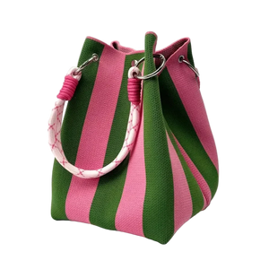 Sac Main Seau Tricoté Multicolore Rétro Coton Bohème Artisanal - sacs à main GoHappy
