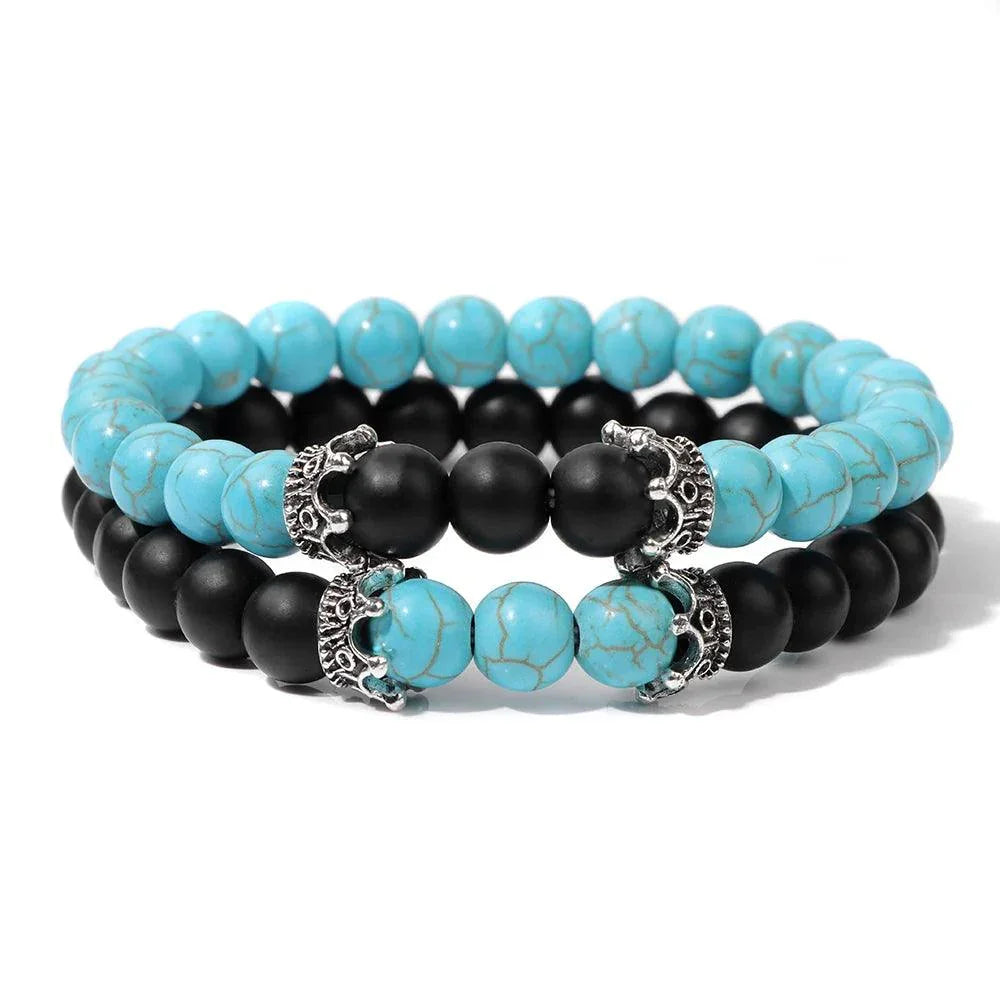Bracelet multicouche en pierres naturelles pour hommes – Onyx, lave & hématite - Bijou Bracelet GoHappy