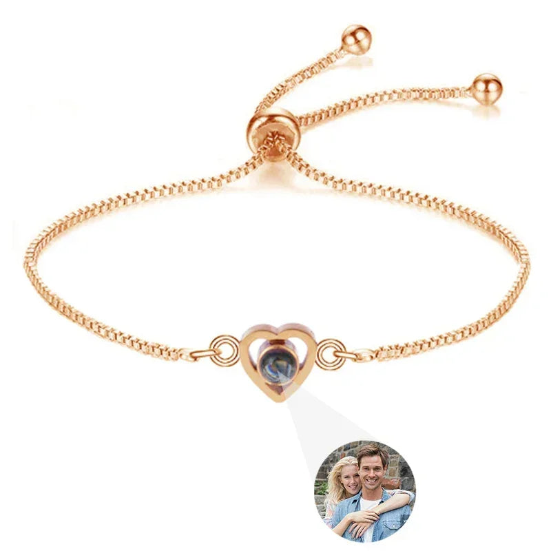 Bracelet Photo Gravé Projection Personnalisable - bracelets personnalisés GoHappy