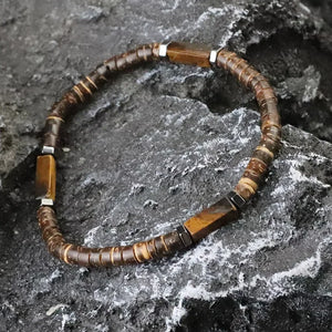 Coconut Coast bracelet homme perles coco et pierres naturelles - GoHappy