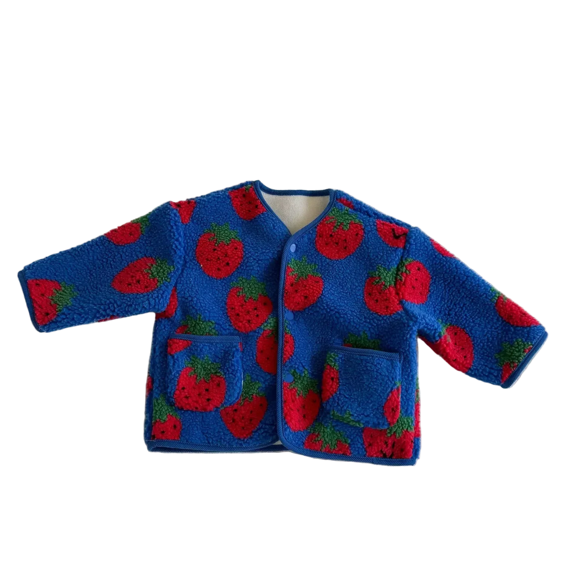 Manteau Enfant Laine Agneau Motifs Fleurs Épais Doublé Velours Hiver - manteau enfant GoHappy