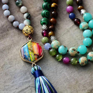 Collier Chapelet de Méditation en Pierres Naturelles - Bijou Collier GoHappy