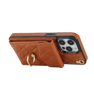 Coque Portefeuille Matelassée Bandoulière iPhone Apple 11 au 16 & plus - coque pour smartphone GoHappy