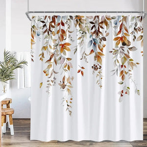 Rideau Douche Moderne Floral Polyester 11 Tailles + Crochets - rideau de douche GoHappy