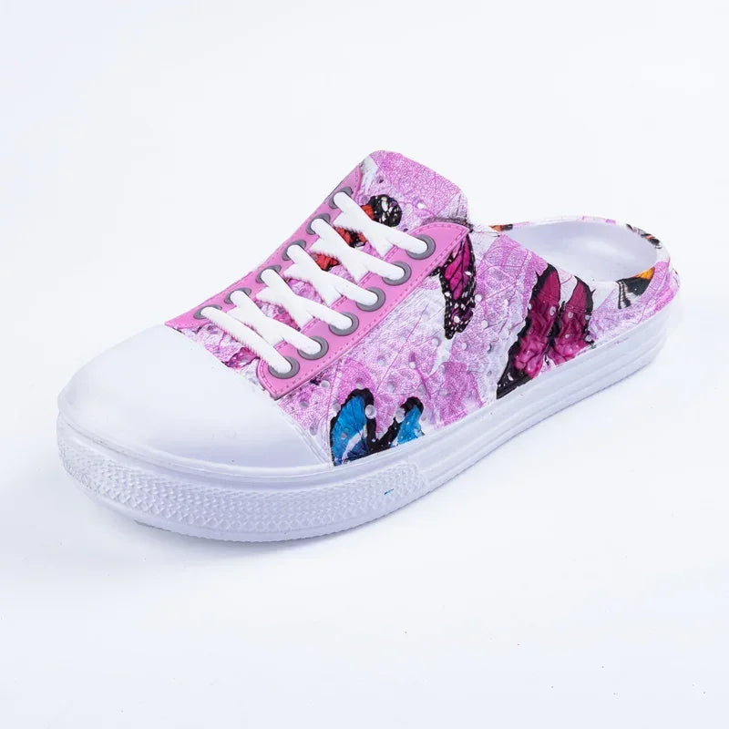 Rio Bloom baskets-mules papillons légères chic