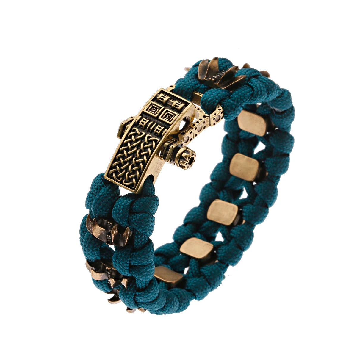 Bracelet Homme Viking Nordique Tressé Main Crâne Punk Antique - GoHappy France