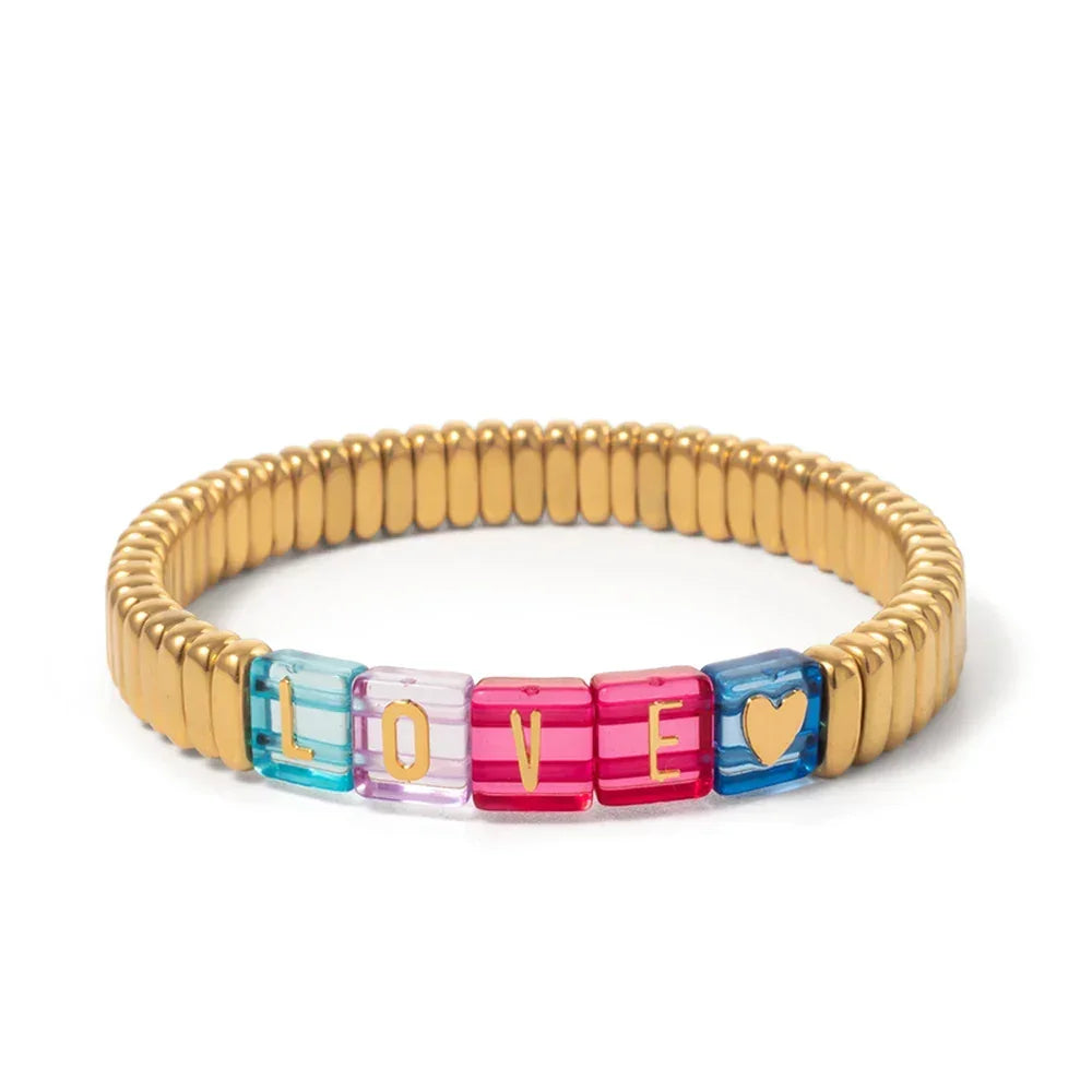 Candy Love bracelet femme élastique bohème coloré - bracelet femme GoHappy
