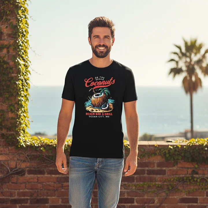 T-shirt Homme Coconuts Vintage Plage Graphique Coton Respirant - t-shirt homme GoHappy
