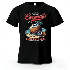 T-shirt Homme Coconuts Vintage Plage Graphique Coton Respirant - t-shirt homme GoHappy