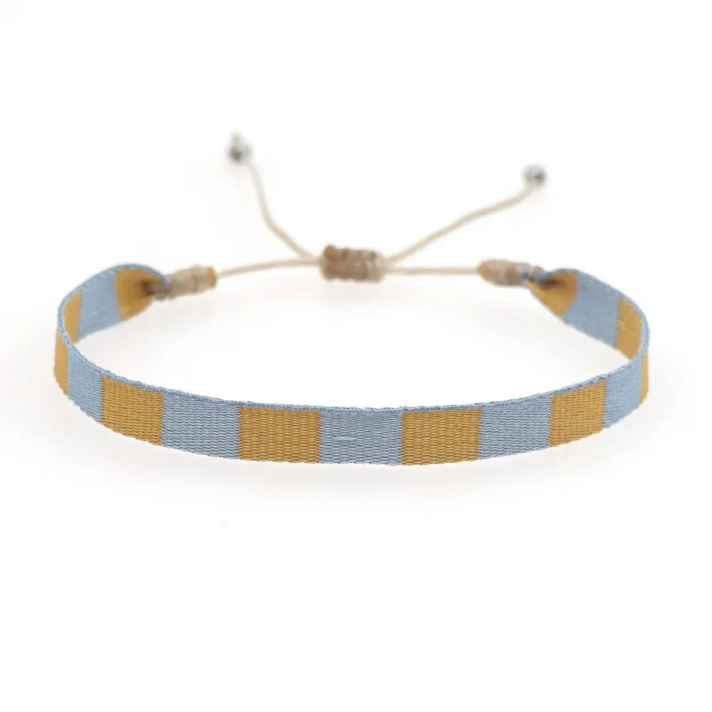 Bracelet Tissé Main Colombie Motifs Ethniques Bohème Amitié - bracelets tissés GoHappy