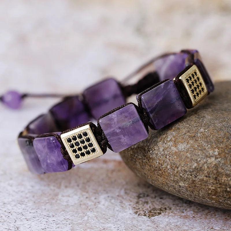 Bracelet Macramé Homme en Pierres Naturelles - Bijou Bracelet GoHappy