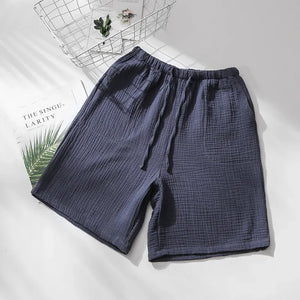 Songe short de pyjama 100 % coton, modèle Homme Bleu Ardoise, taille élastique