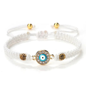 Bracelet Porte-Bonheur Evil Eye en Coton Tressé, Unisexe - Bracelets Porte-Bonheur GoHappy
