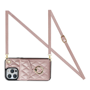 Coque Portefeuille Matelassée Bandoulière iPhone Apple 11 au 16 & plus - coque pour smartphone GoHappy