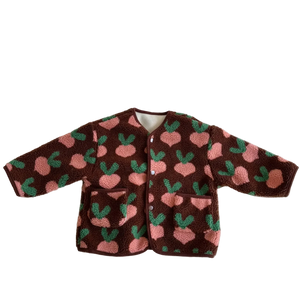 Manteau Enfant Laine Agneau Motifs Fleurs Épais Doublé Velours Hiver - manteau enfant GoHappy