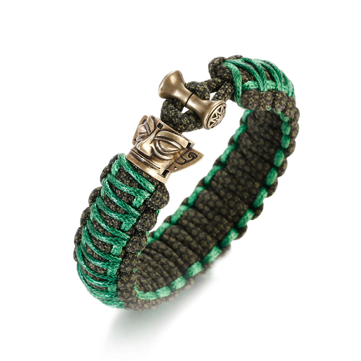 Bracelet Homme Viking Nordique Tressé Main Crâne Punk Antique - GoHappy France