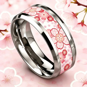 Sakura Bloom bague acier inoxydable fleur de cerisier - GoHappy