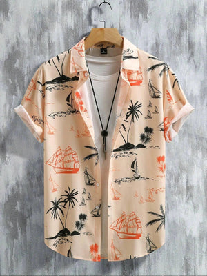 Chemises imprimées Palmiers homme été style décontracté vacances - chemise homme GoHappy